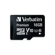 Card MicroSDHC VERBATIM 16GB Premium, U1 + adaptor SD