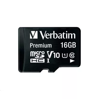 Card MicroSDHC VERBATIM 16GB Premium, U1 + adaptor SD Card MicroSDHC VERBATIM 16GB Premium, U1 + adaptor SD