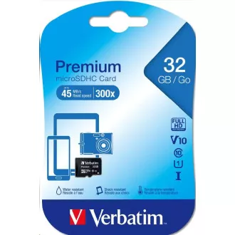 Card MicroSDHC VERBATIM 32GB Premium, U1