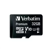 Card VERBATIM MicroSDHC 32GB Premium, U1 + adaptor SD