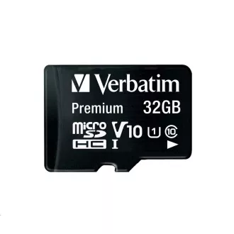 Card VERBATIM MicroSDHC 32GB Premium, U1 + adaptor SD