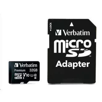 Card VERBATIM MicroSDHC 32GB Premium, U1 + adaptor SD