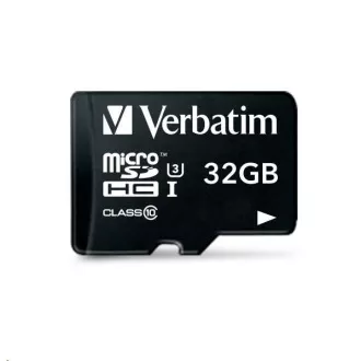 Card MicroSDHC VERBATIM 32GB Pro, U3 + adaptor
