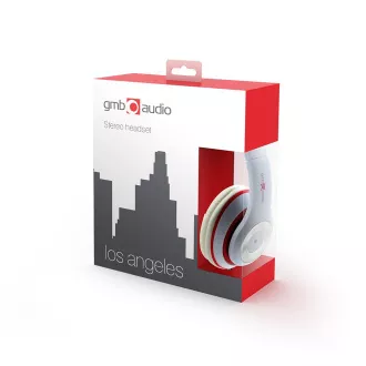 Căști GEMBIRD cu microfon Los Angeles, alb Căști GEMBIRD cu microfon Los Angeles, alb