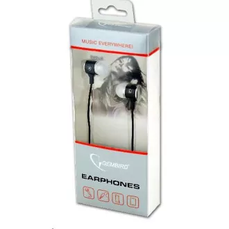 Căști GEMBIRD cu microfon MHS-EP-001 pentru MP3, metal, Negru