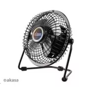 Ventilator de masa AKASA 4", 150 x 160 x 85mm, alimentare de la portul USB, pale din aluminiu