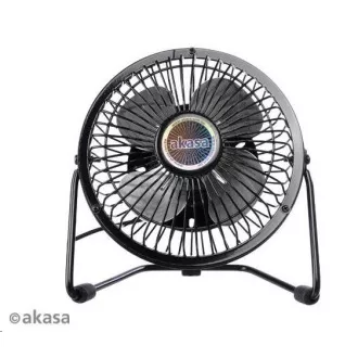 Ventilator de masa AKASA 4", 150 x 160 x 85mm, alimentare de la portul USB, pale din aluminiu