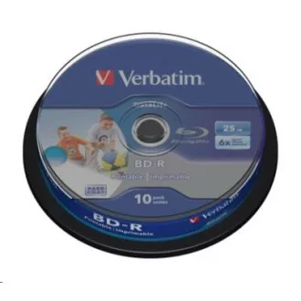 VERBATIM BD-R SL Datalife (pachet de 10) Blu-Ray / Spindle / 6x / 25 GB Wide Printable