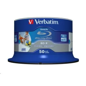 VERBATIM BD-R SL Datalife (pachet de 50) Blu-Ray / Spindle / 6x / 25 GB Wide Printable VERBATIM BD-R SL Datalife (pachet de 50) Blu-Ray / Spindle / 6x / 25 GB Wide Printable