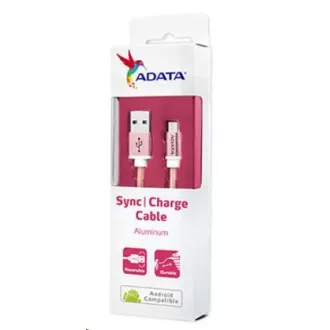 Cablu ADATA Micro USB - USB A 2.0, 100cm, roz