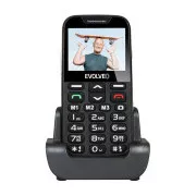 EVOLVEO EasyPhone XD, telefon mobil pentru seniori cu suport de încărcare (negru)