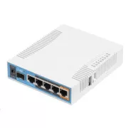 MikroTik hAP ac, procesor 720MHz, 128MB RAM, 5x LAN, 2.4+5GHz, Wi-Fi 802.11b/g/n/ac, slot SFP, incl. L4