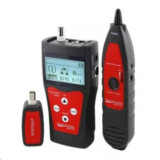 Tester de cablu LAN TLCD76 cu LCD, coaxial, Cat3/Cat5E/Cat6, UTP/STP, USB, sondă