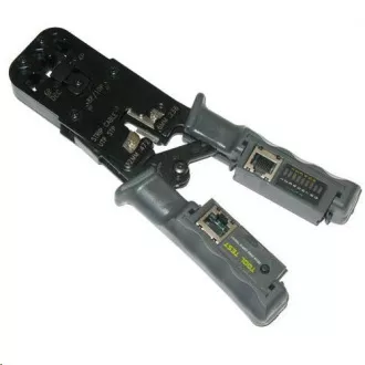 Clește de sertizare PROFI  cu clichet pentru conectori RJ11, RJ12, RJ45 cu tester și indicator LED