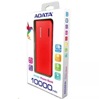 ADATA PowerBank PT100 - baterie externă pentru telefon mobil/tabletă 10000mAh, roșu/portocaliu ADATA PowerBank PT100 - baterie externă pentru telefon mobil/tabletă 10000mAh, roșu/portocaliu