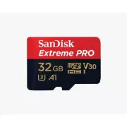 Card SanDisk MIcroSDHC 32GB Extreme PRO (100MB/s, Clasa 10 UHS-I V30) + adaptor