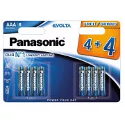 Baterii alcaline PANASONIC EVOLTA Platinum LR03EGE / 8BW 4 + 4F AAA 1.5V (Blister 8buc)