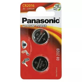 Baterie litiu PANASONIC (buton) CR-2016EL / 2B 3V (Blister 2buc)