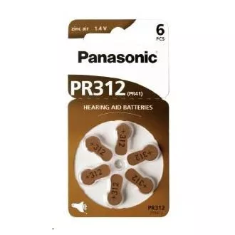 Baterie PANASONIC zinc-aer PR-312 (41) / 6LB AA 1, 2V (Blister 6buc)