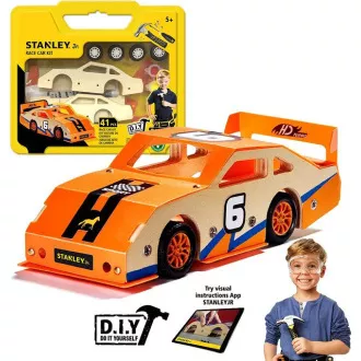Stanley Jr. OK002-SY Set de construcție, mașină de curse, lemn Stanley Jr. OK002-SY Set de construcție, mașină de curse, lemn