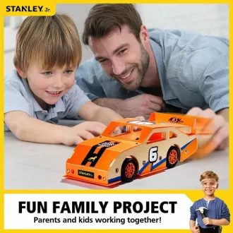 Stanley Jr. OK002-SY Set de construcție, mașină de curse, lemn Stanley Jr. OK002-SY Set de construcție, mașină de curse, lemn