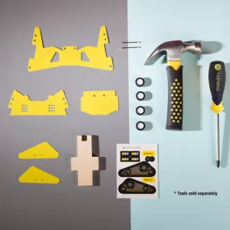 Stanley Jr. OK017-SY Set de construcții, buldozer, lemn