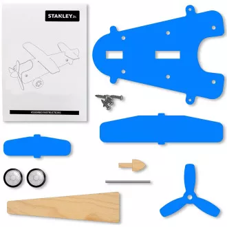 Stanley Jr. OK038-SY Set de construcție, avion, lemn