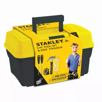 Stanley Jr. TBS001-05-SY Unelte pentru copii, 5 bucăți, galben și negru Stanley Jr. TBS001-05-SY Unelte pentru copii, 5 bucăți, galben și negru