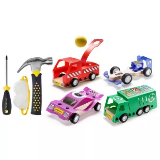 Stanley Jr. U001-K04-T03-SY Set de 4 mașini, șurubelniță și ciocan