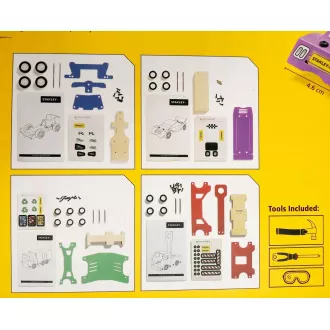 Stanley Jr. U001-K04-T03-SY Set de 4 mașini, șurubelniță și ciocan