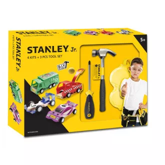 Stanley Jr. U001-K04-T03-SY Set de 4 mașini, șurubelniță și ciocan