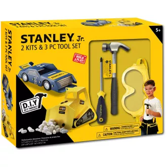 Stanley Jr. U004-K02-T03-SY Set de mașină, excavator și 3 unelte