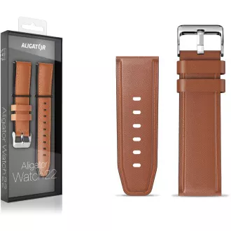 Curea din piele 22mm maro ALLIGATOR Curea din piele 22mm maro ALLIGATOR