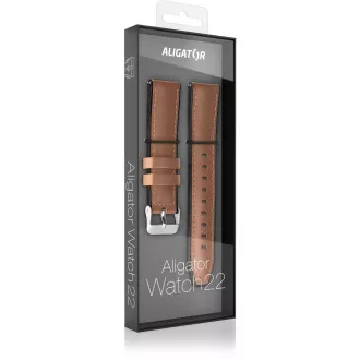 Curea din piele 22mm maro ALLIGATOR Curea din piele 22mm maro ALLIGATOR