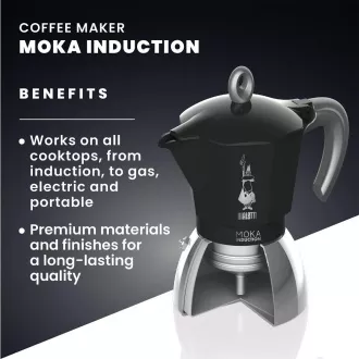 INDUCȚIE NEAGRĂ 2P. CEAINIC MOKA BIALETTI
