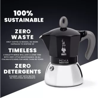 INDUCȚIE NEAGRĂ 2P. CEAINIC MOKA BIALETTI
