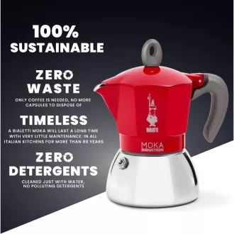 INDUCȚIE CU VIERMI. 4P. OALĂ MOKA BIALETTI