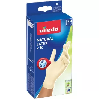 Mănuși din latex natural Vileda, mărimea S/M, 10 buc.