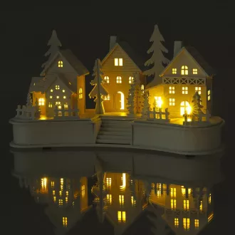RXL 407 Village Village lemn alb cu 6 LED-uri RETLUX