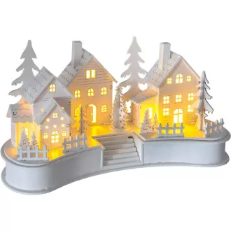RXL 407 Village Village lemn alb cu 6 LED-uri RETLUX