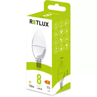RLL 429 C37 E14 lumânare E14 lumânare 8W WW RETLUX
