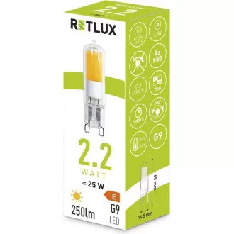 RLL 455 G9 COB 2,2W LED WW RETLUX