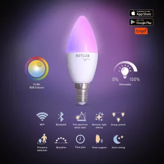 Bec RSH 100 C37 E14 4.5W RGB CCT RETLUX