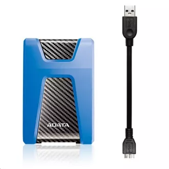HDD extern ADATA 1TB USB 3.1 DashDrive Durable HD650, albastru (cauciuc, rezistent la impact)