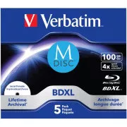 VERBATIM MDDisc BDXL (pachet de 5) Bijuterie / 4x / 100GB