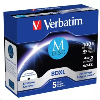 VERBATIM MDDisc BDXL (pachet de 5) Bijuterie / 4x / 100GB