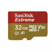 Card SanDisk MicroSDHC 32GB Extreme (100MB/s, Clasa 10, UHS-I U3 V30) + adaptor