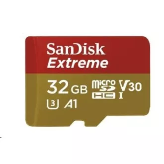 Card SanDisk MicroSDHC 32GB Extreme (100MB/s, Clasa 10, UHS-I U3 V30) + adaptor Card SanDisk MicroSDHC 32GB Extreme (100MB/s, Clasa 10, UHS-I U3 V30) + adaptor