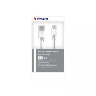 Cablu VERBATIM cablu Mirco B USB Cable Sync & Charge 100cm Silver 48862 Autocolant O2