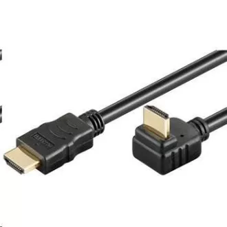 Cablu PremiumCord HDMI High Speed+Ethernet, conector îndoit placat cu aur 270° 1m